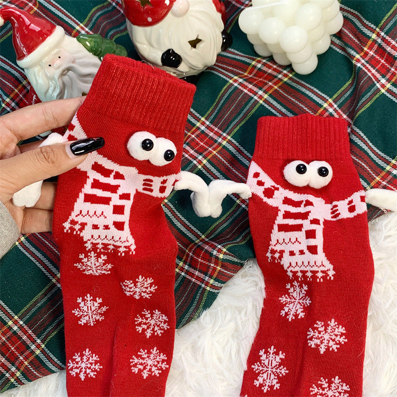 Couple Magnetic Christmas Socks (2 Pairs)